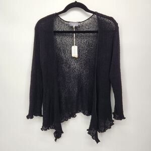 NWT Figwood Black Knit Open Cardigan Women's One Size